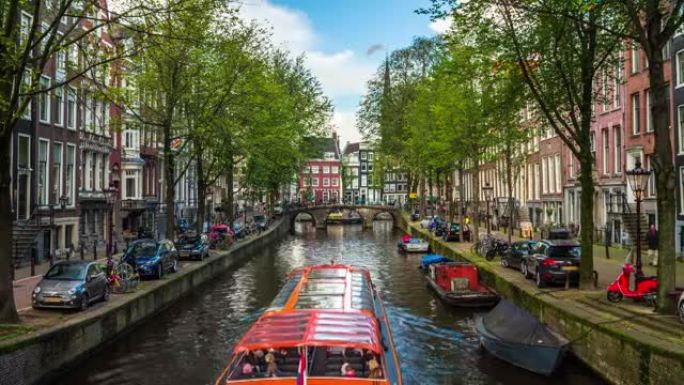 荷兰阿姆斯特丹的传统老建筑 -- 4k城市景观、景观和建筑