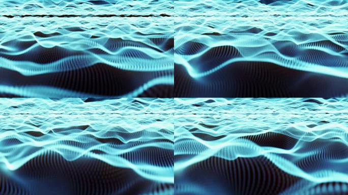 4k分辨率未来风格的抽象波背景、技术背景