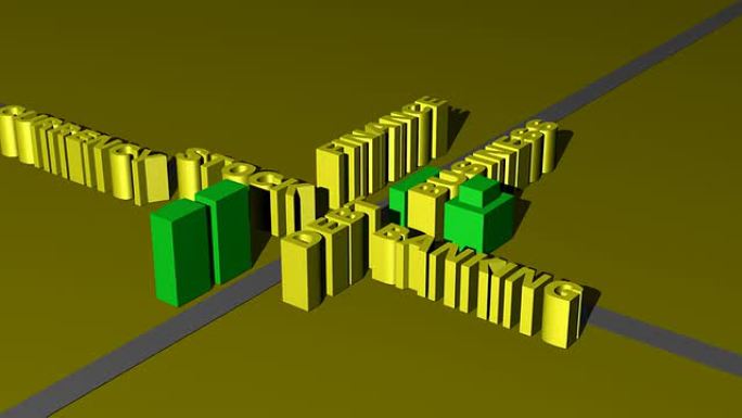 财务条款的构建文字生长3d三维立体英文字