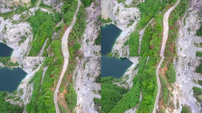 鸟瞰图泰国大峡谷春武里府的道路