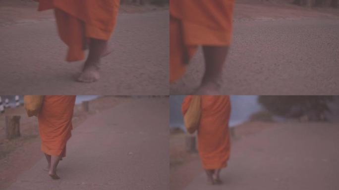 佛教僧侣散步