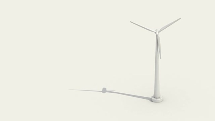 白色背景上的风力涡轮机。生态能源。演示 (包括阿尔法)