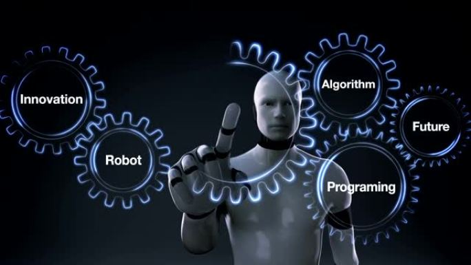 装备未来，编程，算法，创新，机器人触摸。I'