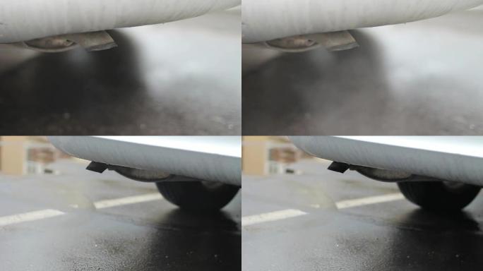 汽车消声器、排气管、烟雾、空气污染