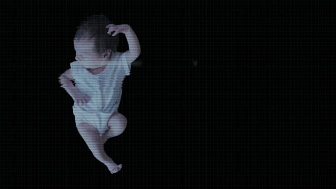 一个新生女婴的未来生物特征扫描。