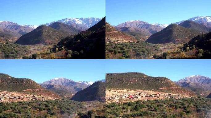 Exploring Marocko Mountain landscape. Snowcaped pe