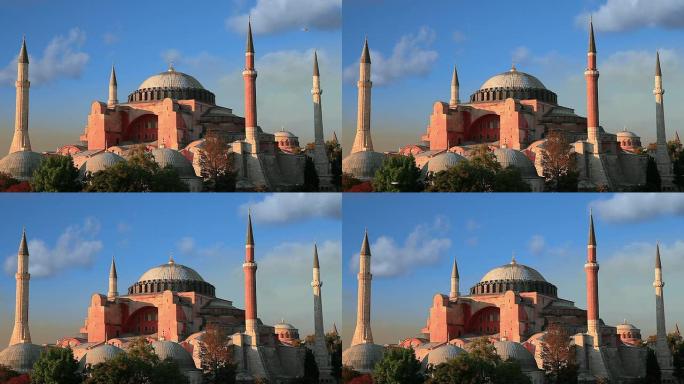 高清：圣索菲亚大教堂，**时差**，土耳其伊斯坦布尔