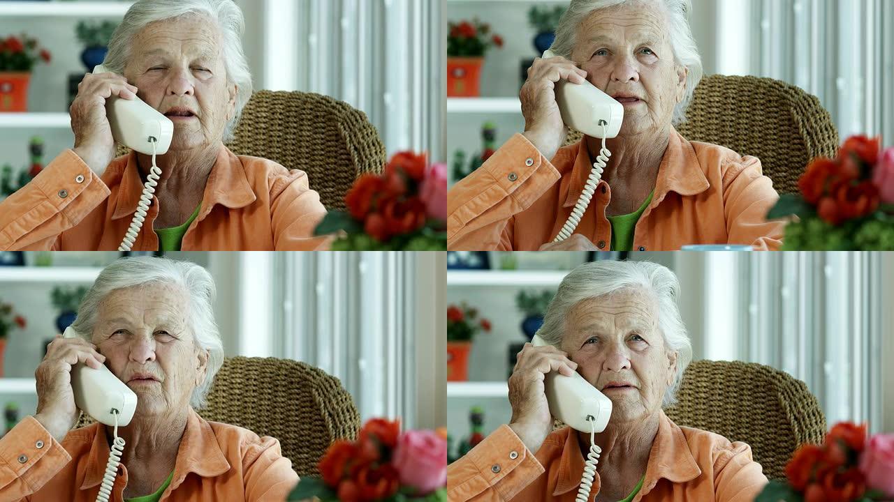 老年妇女打电话-1080HD