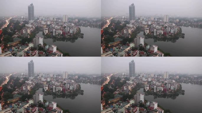越南河内西湖城市发展现代化都市地标建筑