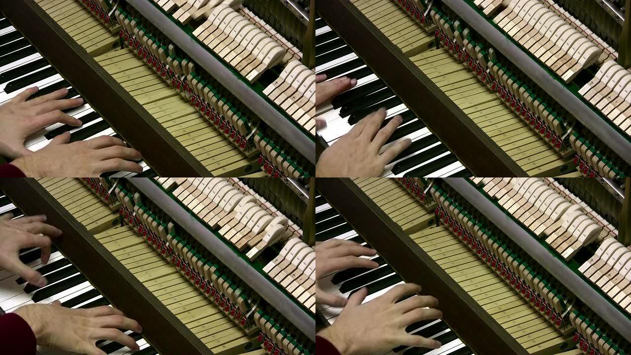 钢琴-拆下盖子的原声钢琴