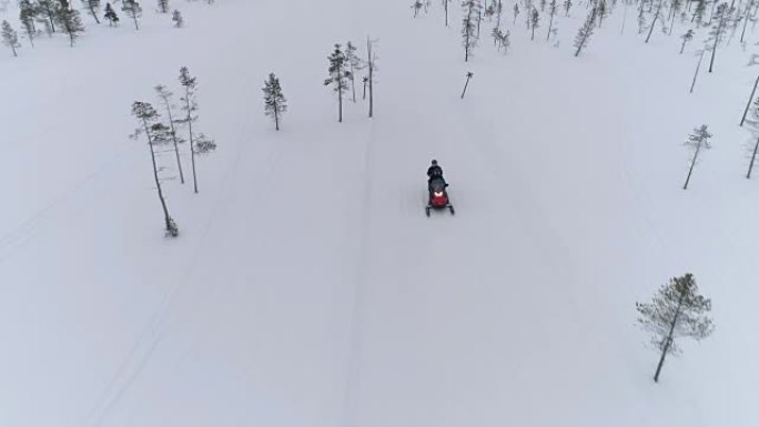 关闭雪地摩托队在雪地摩托赛道上加速比赛