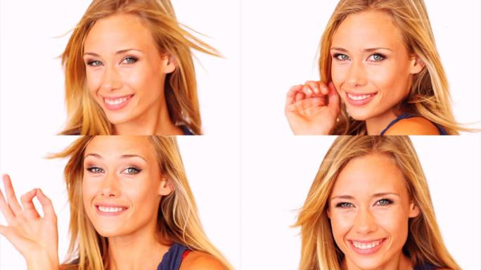 一位微笑的美丽年轻女士的特写肖像