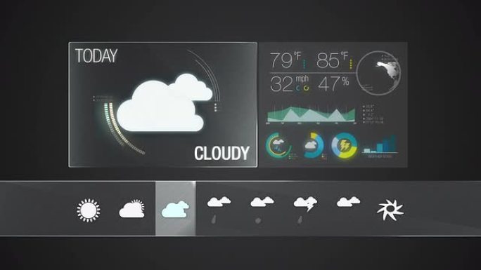 多云，天气图标集动画