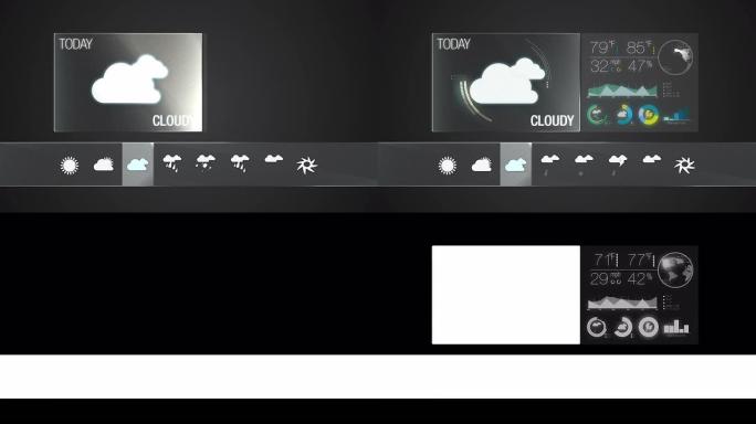 多云，天气图标集动画