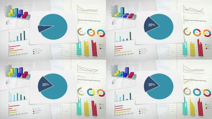 表示用圆形图表示，饼图表示20%