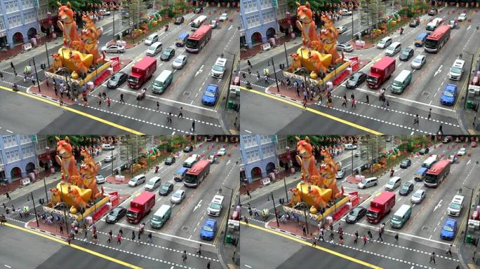 新加坡城市慢动作路口
