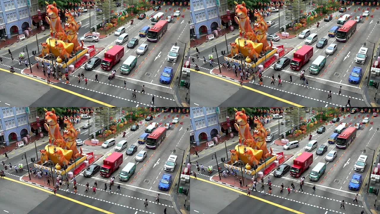 新加坡城市慢动作路口