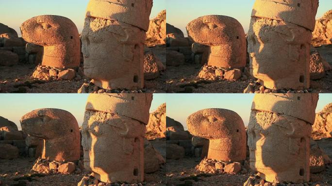 高清：日出；Commagene王国雕塑，Nemrud山，土耳其