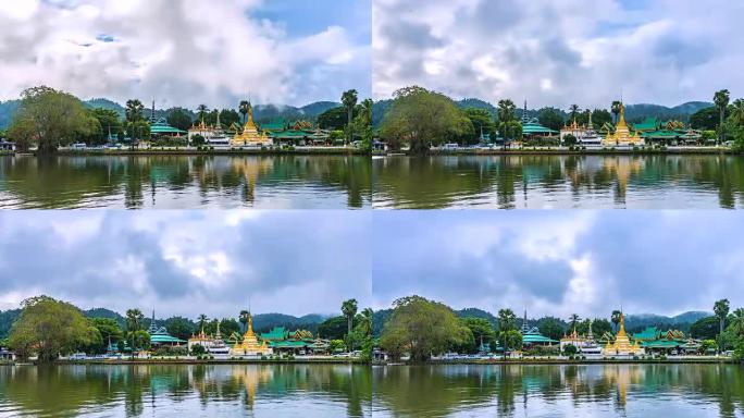 4K, Time Lapse Jong Kham Temple, Mae Hong Son泰国