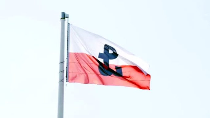 波兰国旗上有战斗波兰符号