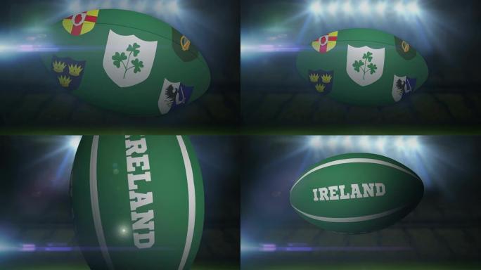 爱尔兰橄榄球在体育场内闪烁