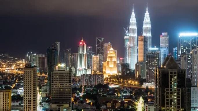 延时马来西亚城，向上倾斜视频4k。