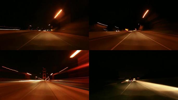 金门大桥直通车夜间第一视角驾驶