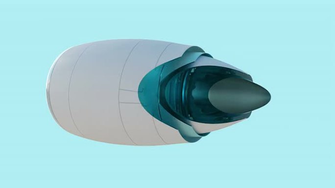 商用喷气发动机动画横截面视图