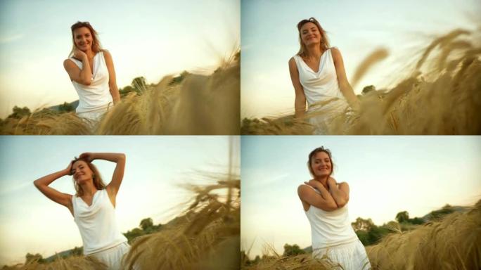 高清慢动作: 小麦轻浮的女人