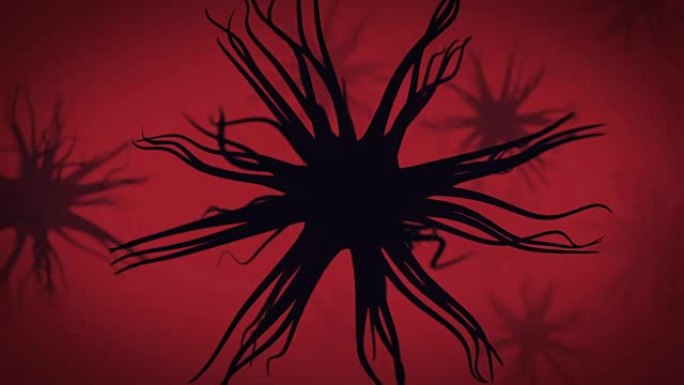黑色病毒细胞在身体3d动画