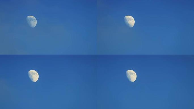 白天的月亮，乌云密布