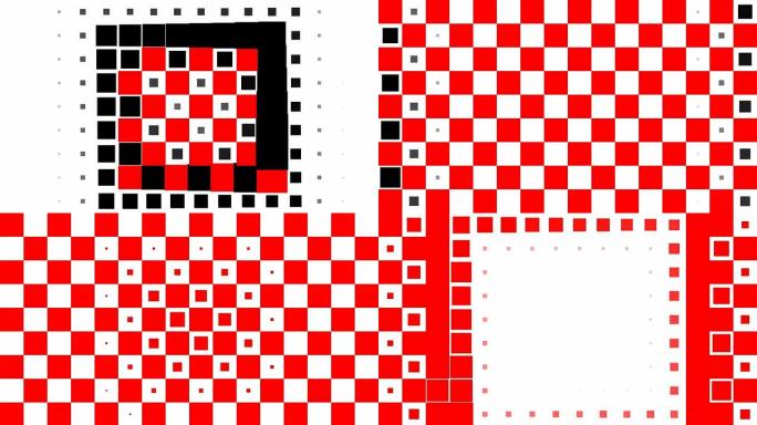 棋盘图案：方块，螺旋前进，最终被擦除-（过渡）