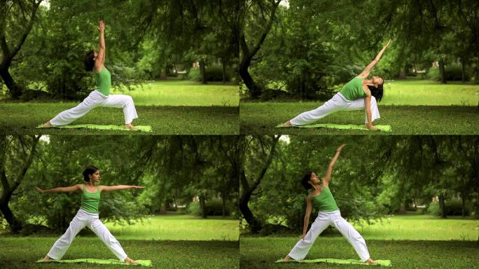 年轻女子做瑜伽运动