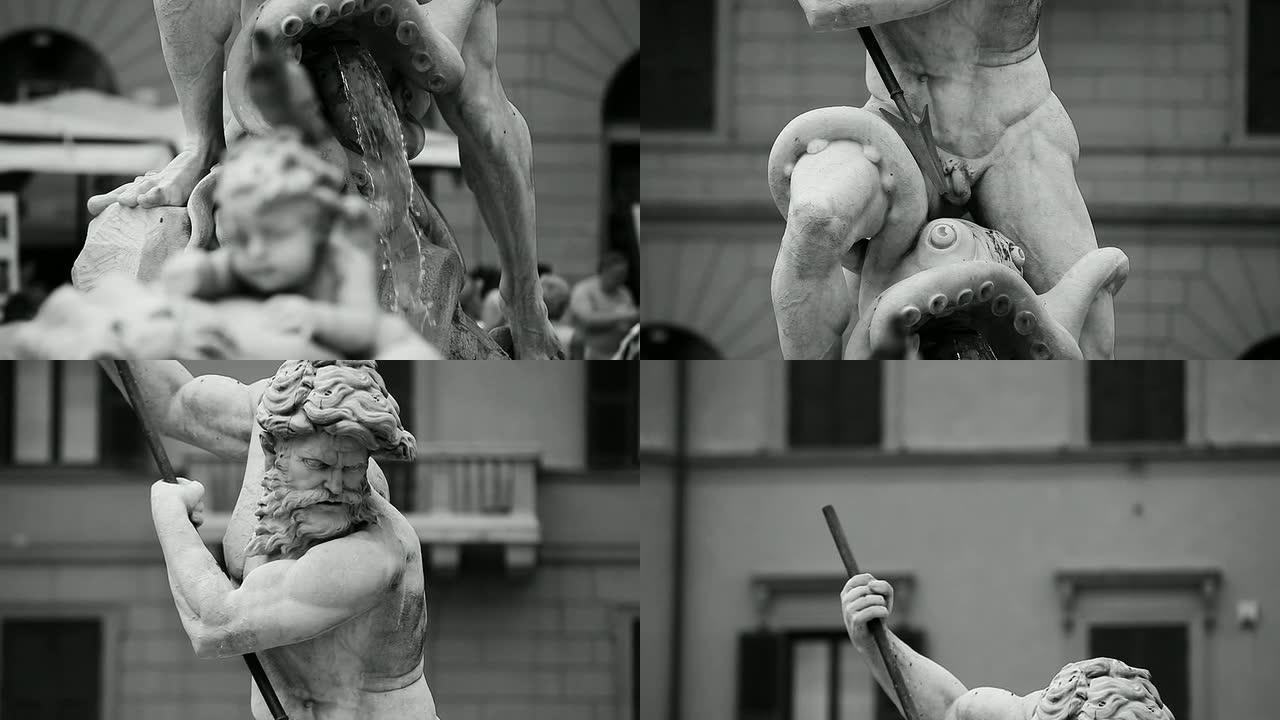罗马单色海王星雕像杰作