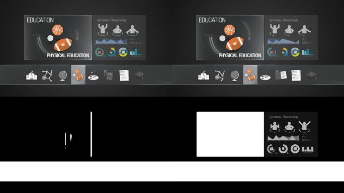 教育内容的体育图标。数字显示应用程序。