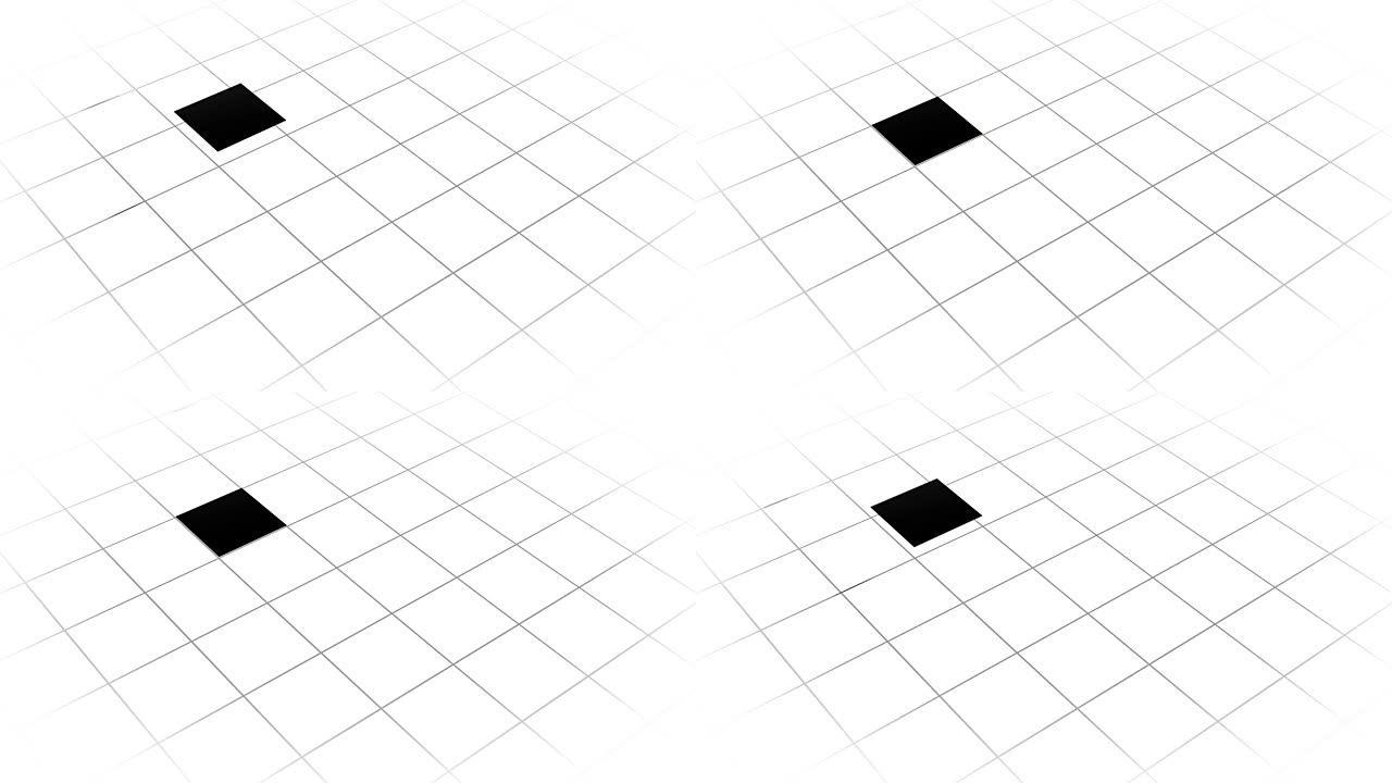 黑白网格中正方形的动画