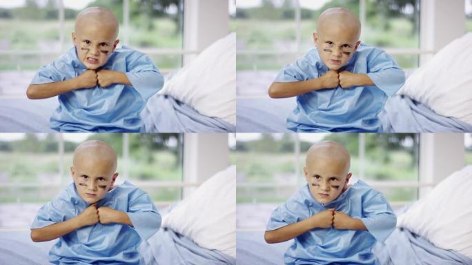 在医院抗击癌症的儿童