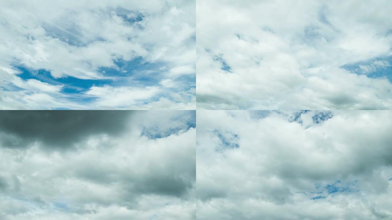 蓝天上的云快速运动时间流逝环流变化形式戏