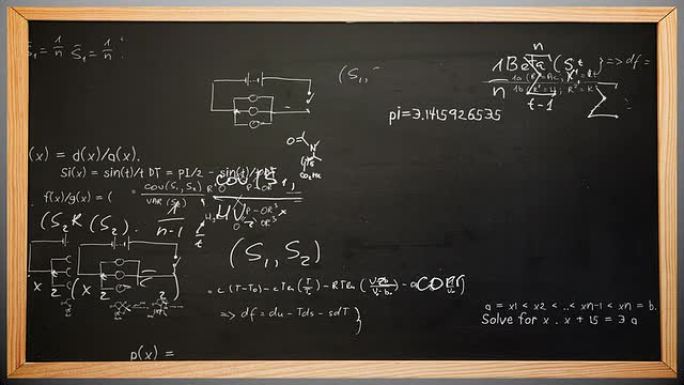 数学出现在黑板上