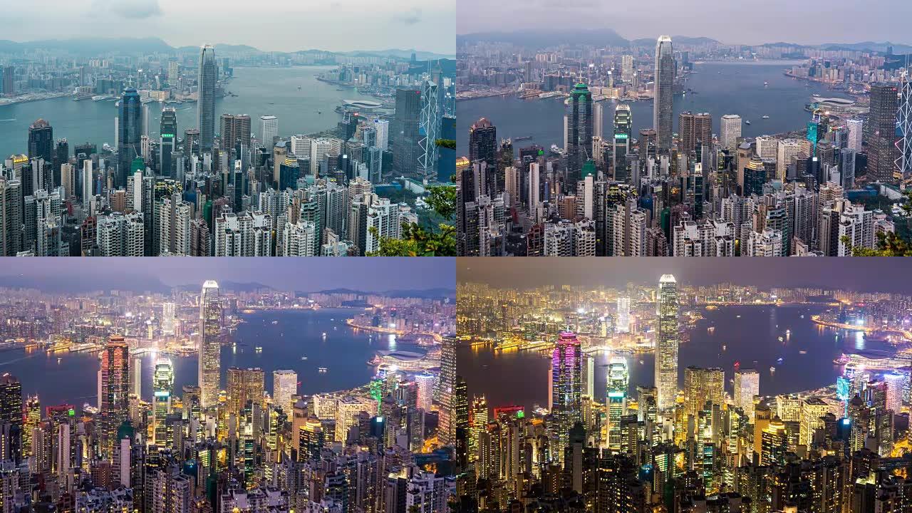 香港日以继夜。