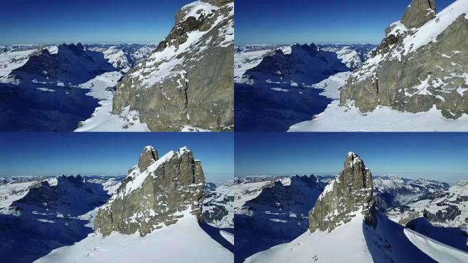 Aerial view of winter resort landscape for winter 