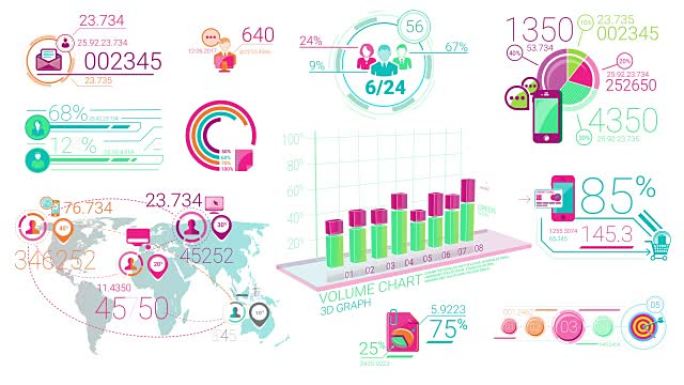 丰富多彩的企业信息图表元素