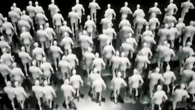 抽象的跑步人群。