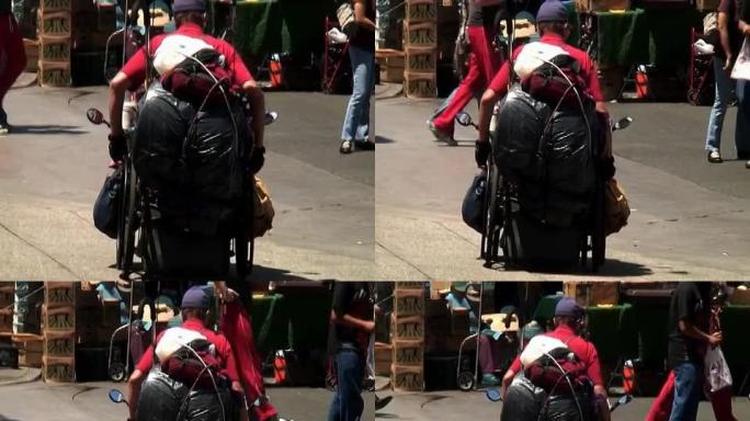 人类问题：坐轮椅的无家可归者