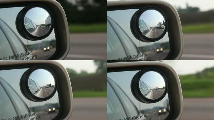 镜子行驶车窗外汽车第一视角
