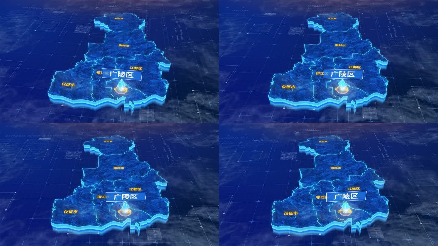 扬州市广陵区蓝色三维科技区位地图