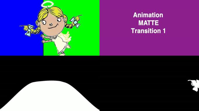 可爱的小卡通天使动画两个全屏过渡