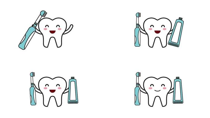快乐牙齿用电刷牙膏卫生牙齿