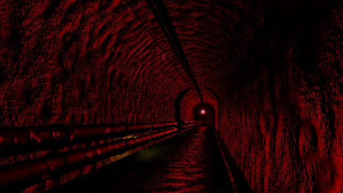 隧道3D中的警报山洞很暗黑暗