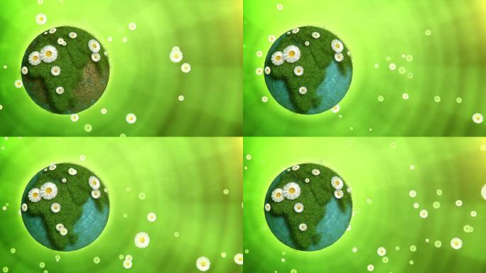 Nature Globe（左置，绿色背景）-循环